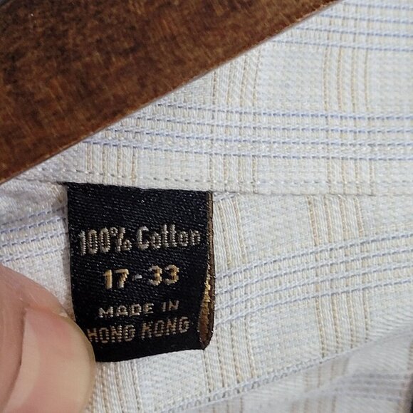 NWT Hart Schaffner Marx Mens Dress Shirt 17 Checkered Long Sleeve JPT - Picture 5 of 8